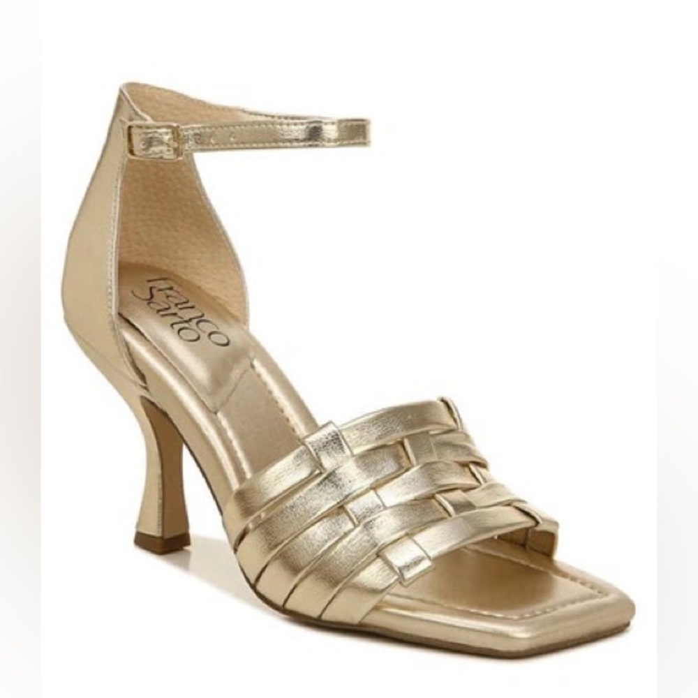 Gold Franco Sarto Open Toe Heels